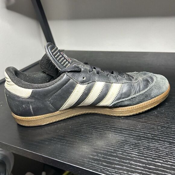 Adidas Samba Men’s Size 7.5 Classic Black White Leather Casual Shoes Sneakers - Picture 11 of 16